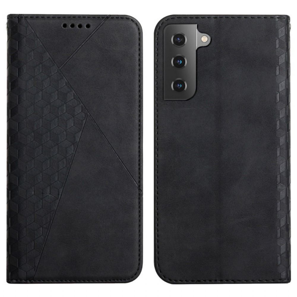 Schutzhülle Für Samsung Galaxy S22 Plus 5G Flip Case Lederstil Mit Rautenstruktur