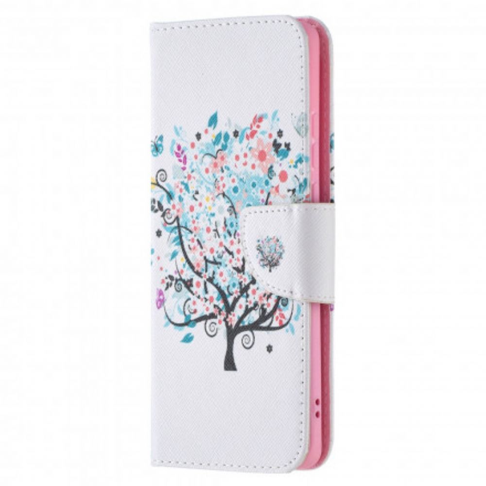 Flip Case Für Huawei P50 Pro Blumiger Baum