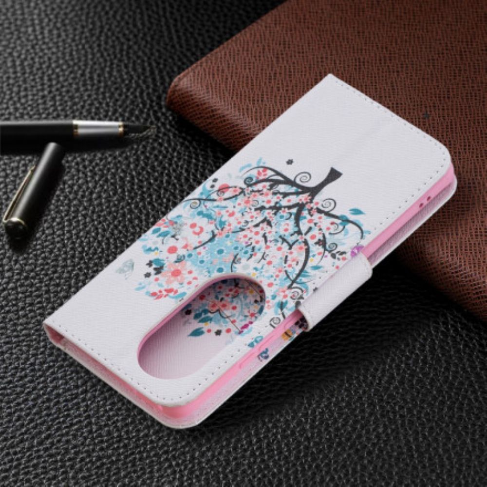Flip Case Für Huawei P50 Pro Blumiger Baum