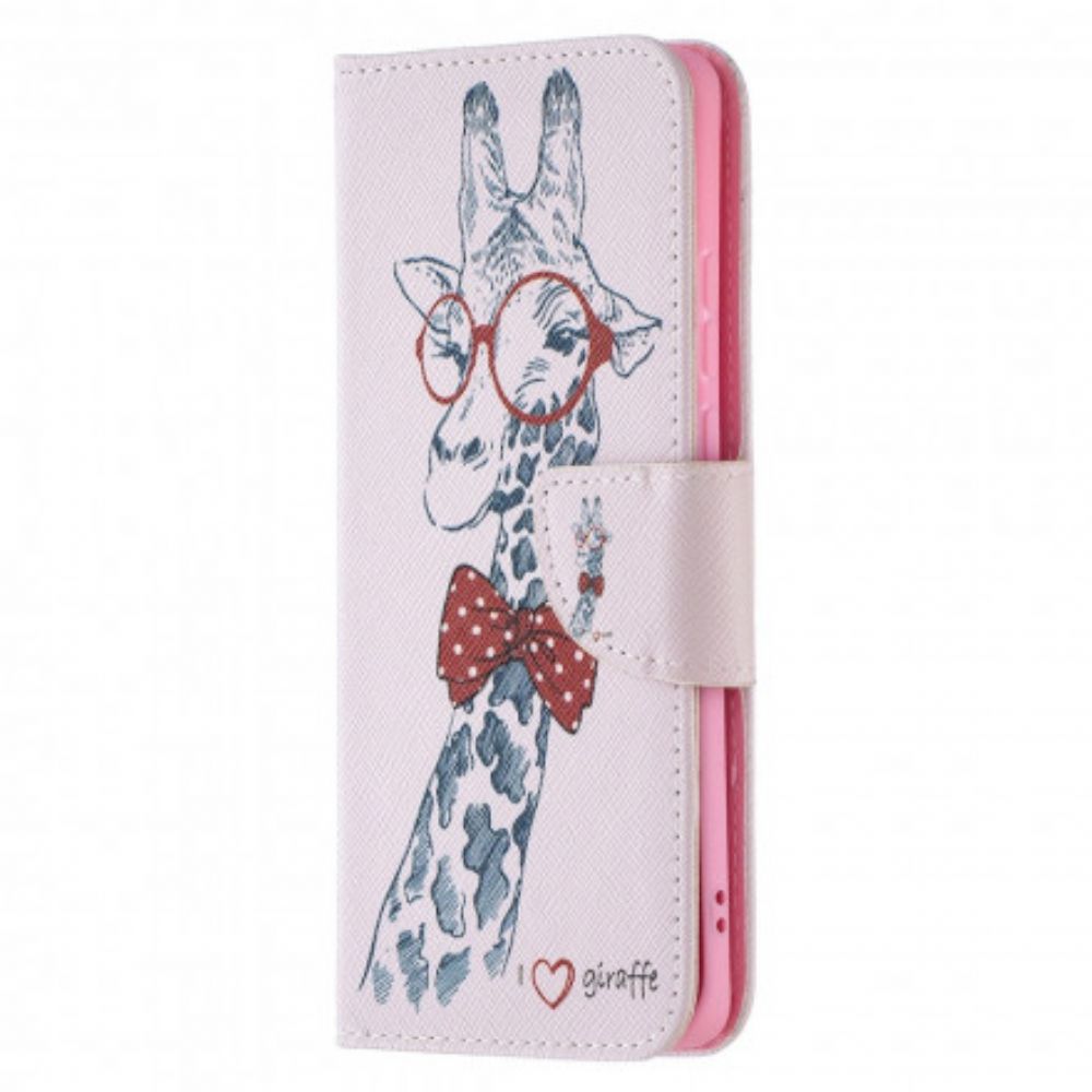 Flip Case Für Huawei P50 Pro Nerdige Giraffe