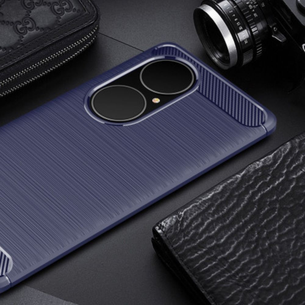 Hülle Für Huawei P50 Pro Gebürstete Kohlefaser