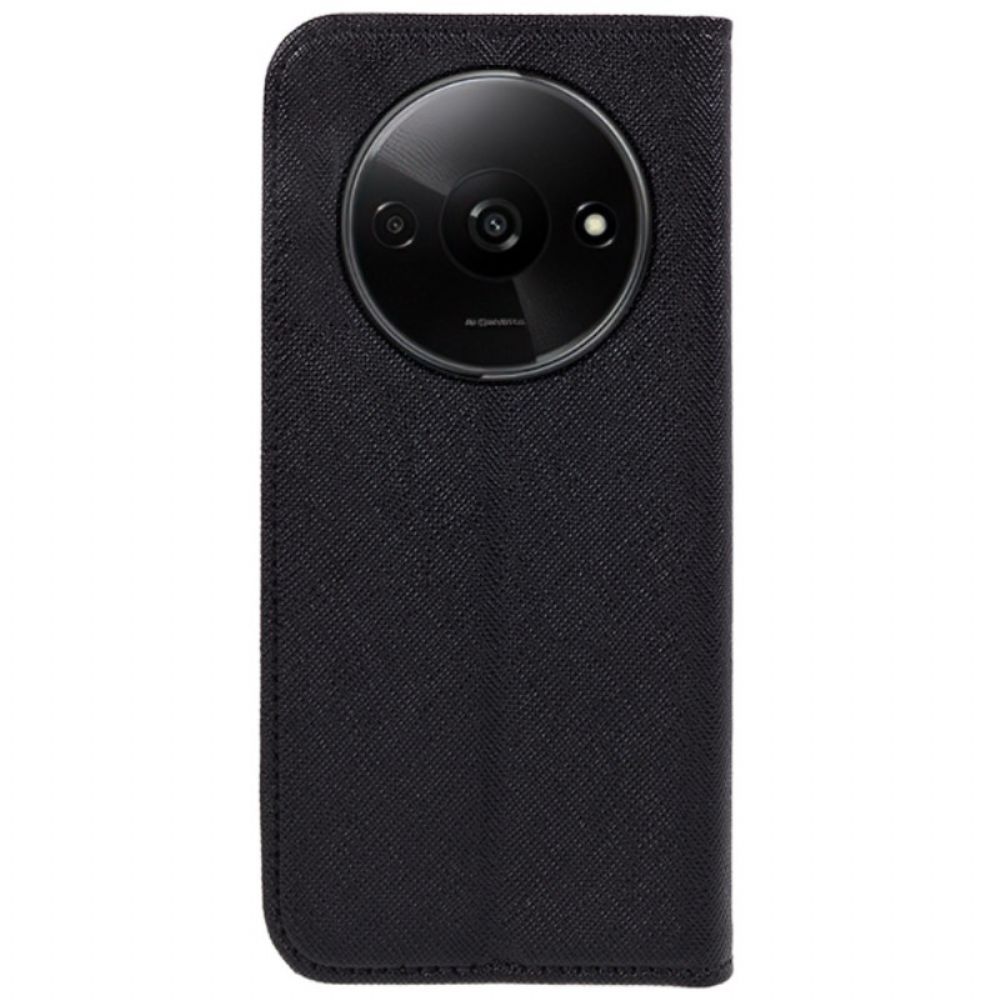 Flip Case Für Poco C61 Kreuztextur