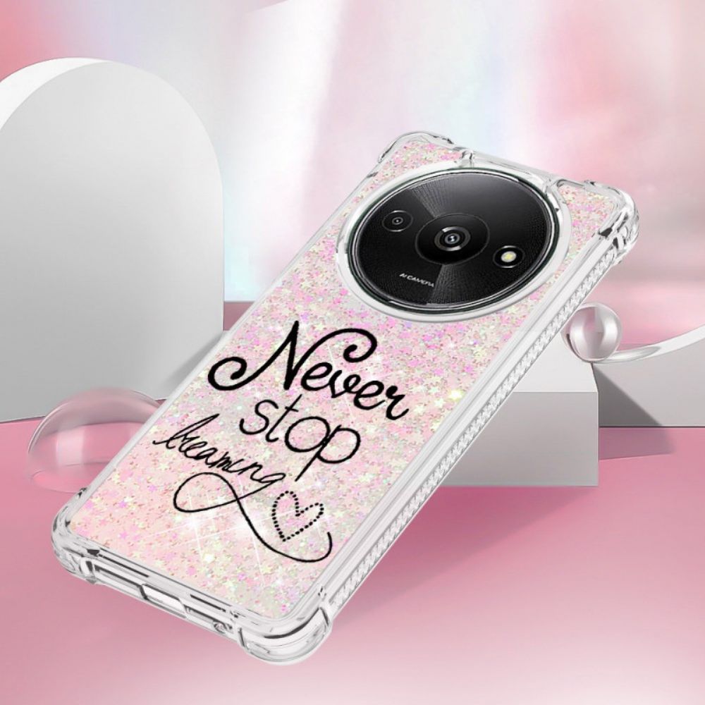 Hülle Poco C61 Never Stop Dreaming Glitter