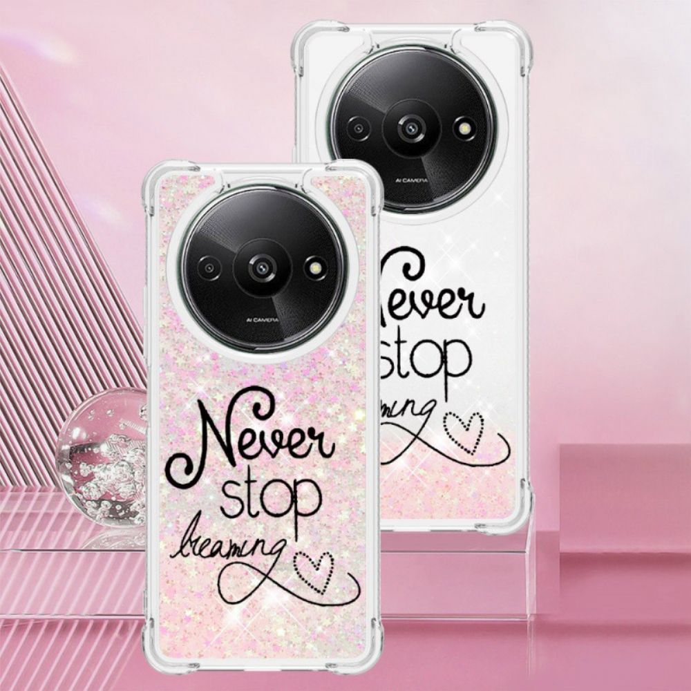 Hülle Poco C61 Never Stop Dreaming Glitter