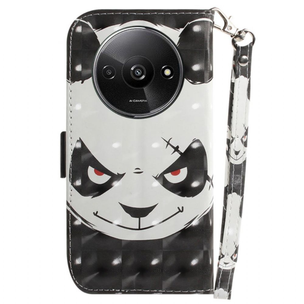 Lederhüllen Poco C61 Wütender Panda Mit Riemen