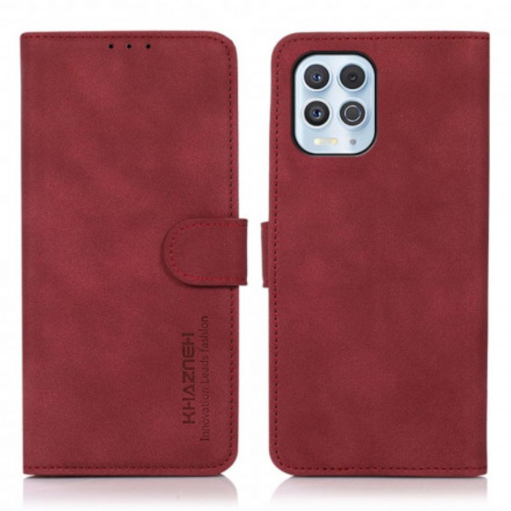 Flip Case Für Moto G100 Khazneh Strukturierter Ledereffekt