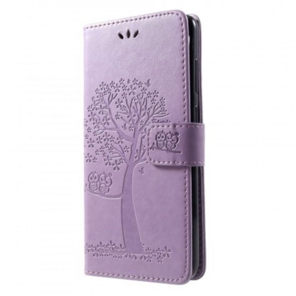 Flip Case Für Samsung Galaxy A9 Mit Kordel Baum Und Riemcheneulen