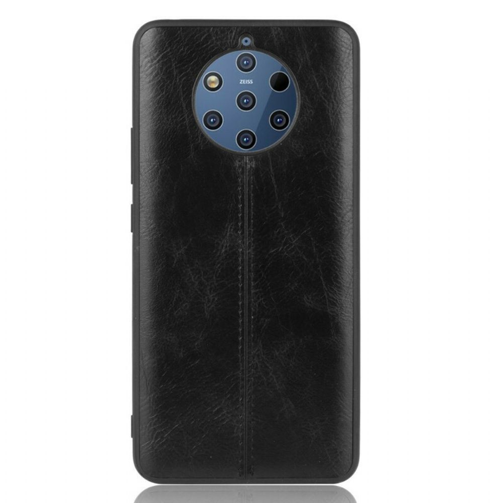 Hülle Für Nokia 9 PureView Naht Lederoptik