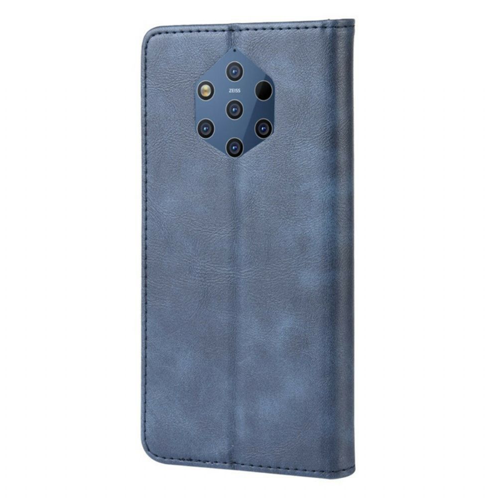 Schutzhülle Für Nokia 9 PureView Flip Case Gestylter Vintage-leder-effekt