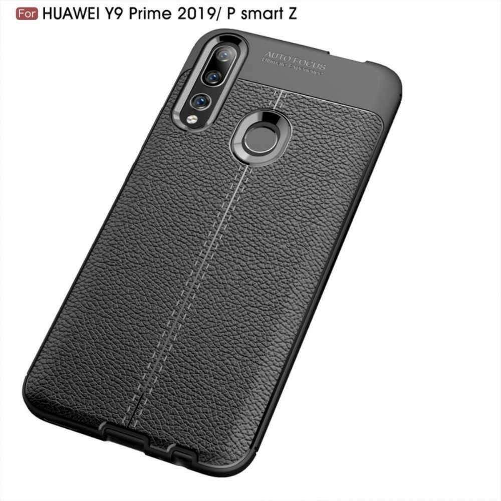 Handyhülle Für Huawei P Smart Z / Honor 9X Doppellinie Litschi-leder-effekt