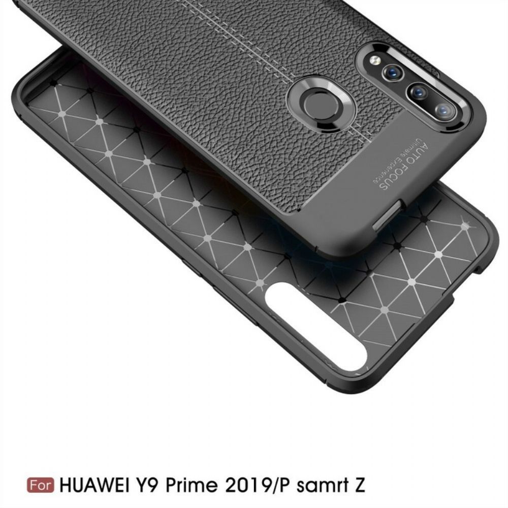 Handyhülle Für Huawei P Smart Z / Honor 9X Doppellinie Litschi-leder-effekt