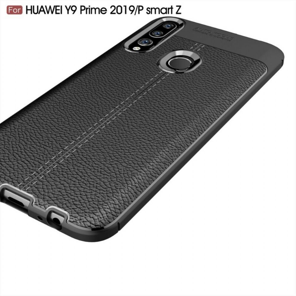 Handyhülle Für Huawei P Smart Z / Honor 9X Doppellinie Litschi-leder-effekt