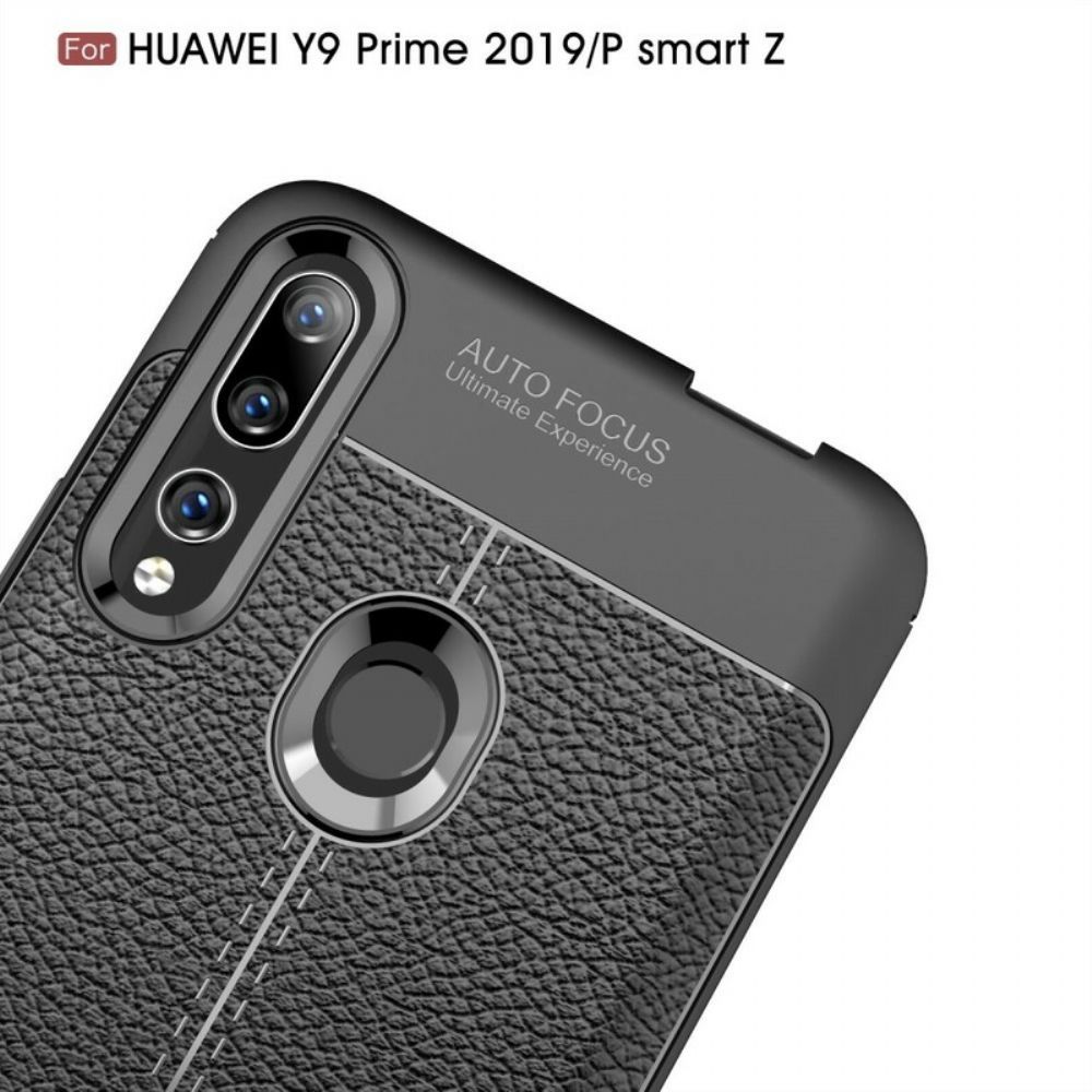 Handyhülle Für Huawei P Smart Z / Honor 9X Doppellinie Litschi-leder-effekt