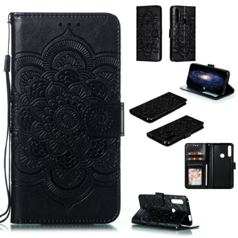 Lederhüllen Für Huawei P Smart Z / Honor 9X Mit Kordel Vollriemen-mandala