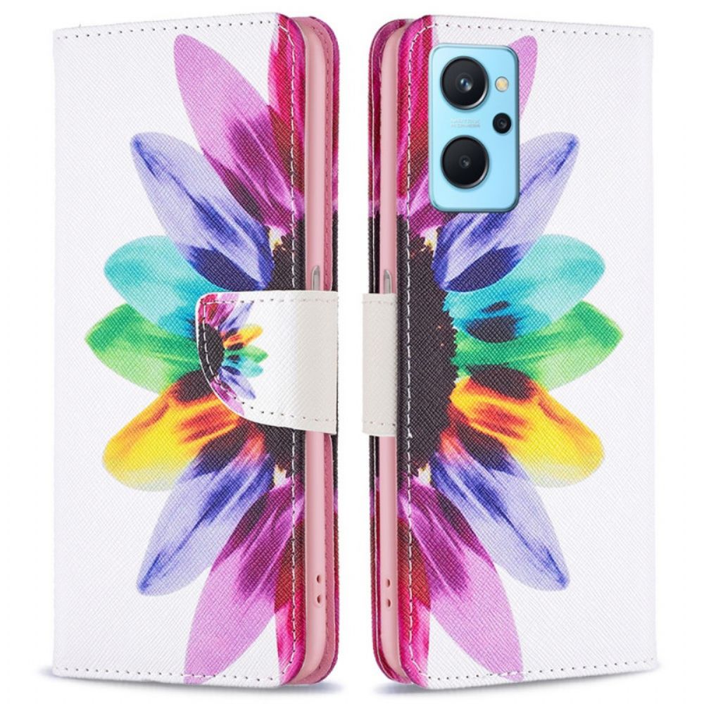 Flip Case Für Realme 9i Aquarell Blume