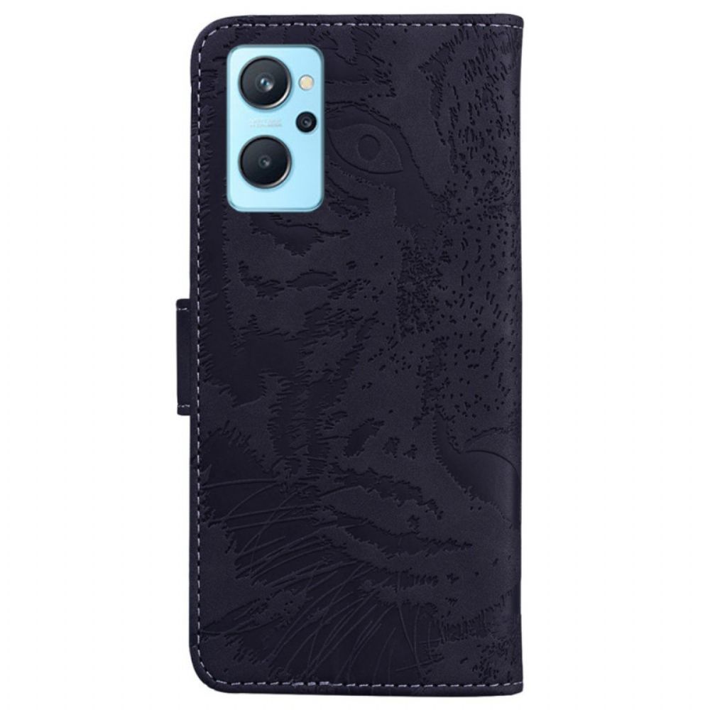 Flip Case Für Realme 9i Tigergesichtsdruck