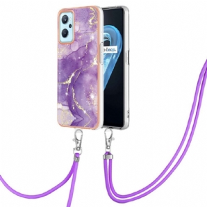 Hülle Für Realme 9i Mit Kordel Schnur Im Marmordesign