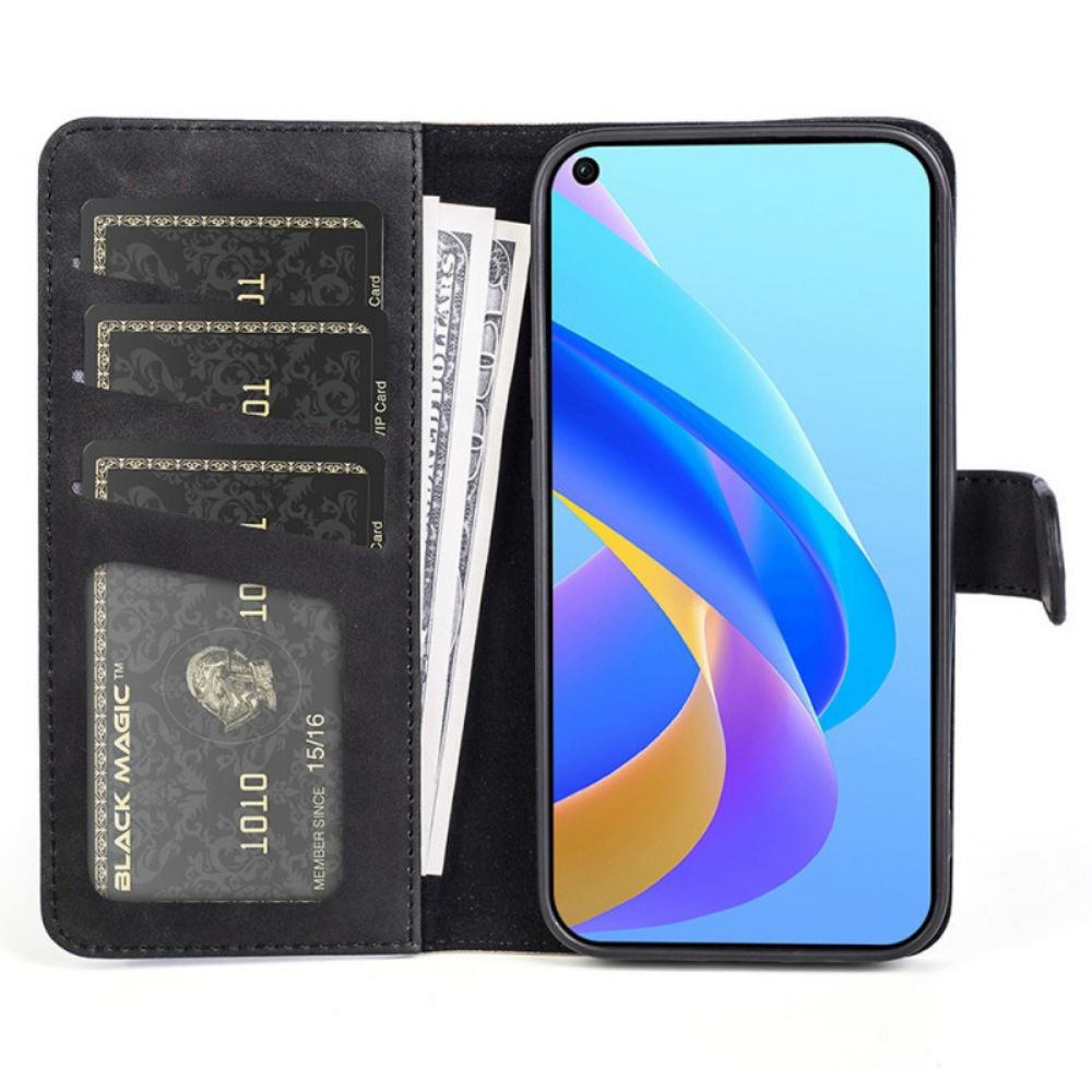 Lederhüllen Für Realme 9i Kunstleder Mit Gebogenem Muster