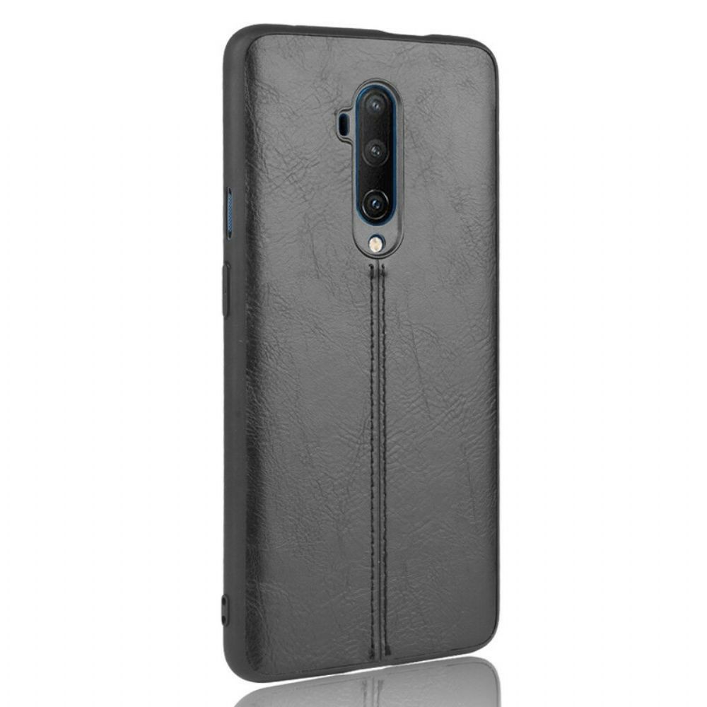 Hülle Für OnePlus 7T Pro Nähte Lederoptik