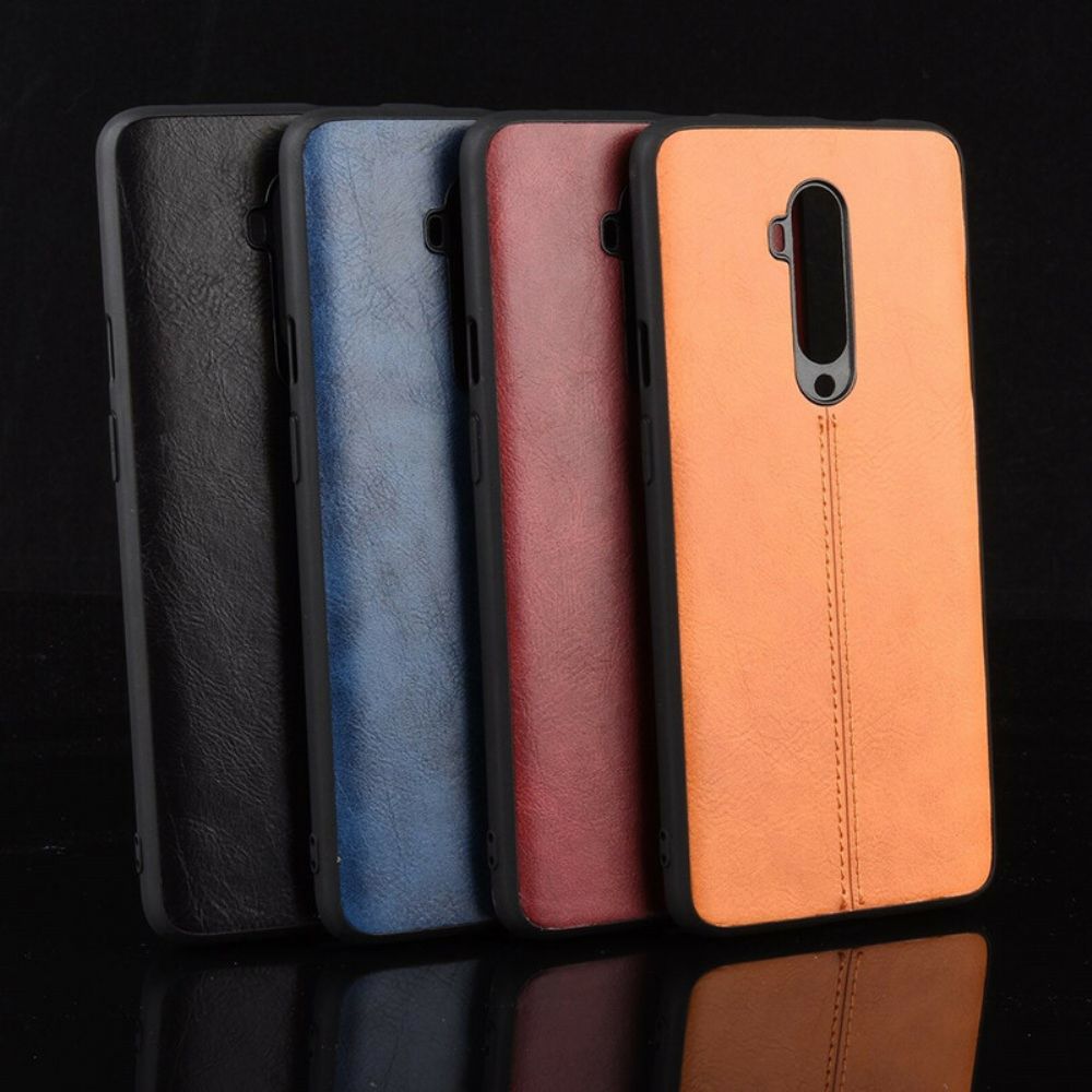 Hülle Für OnePlus 7T Pro Nähte Lederoptik