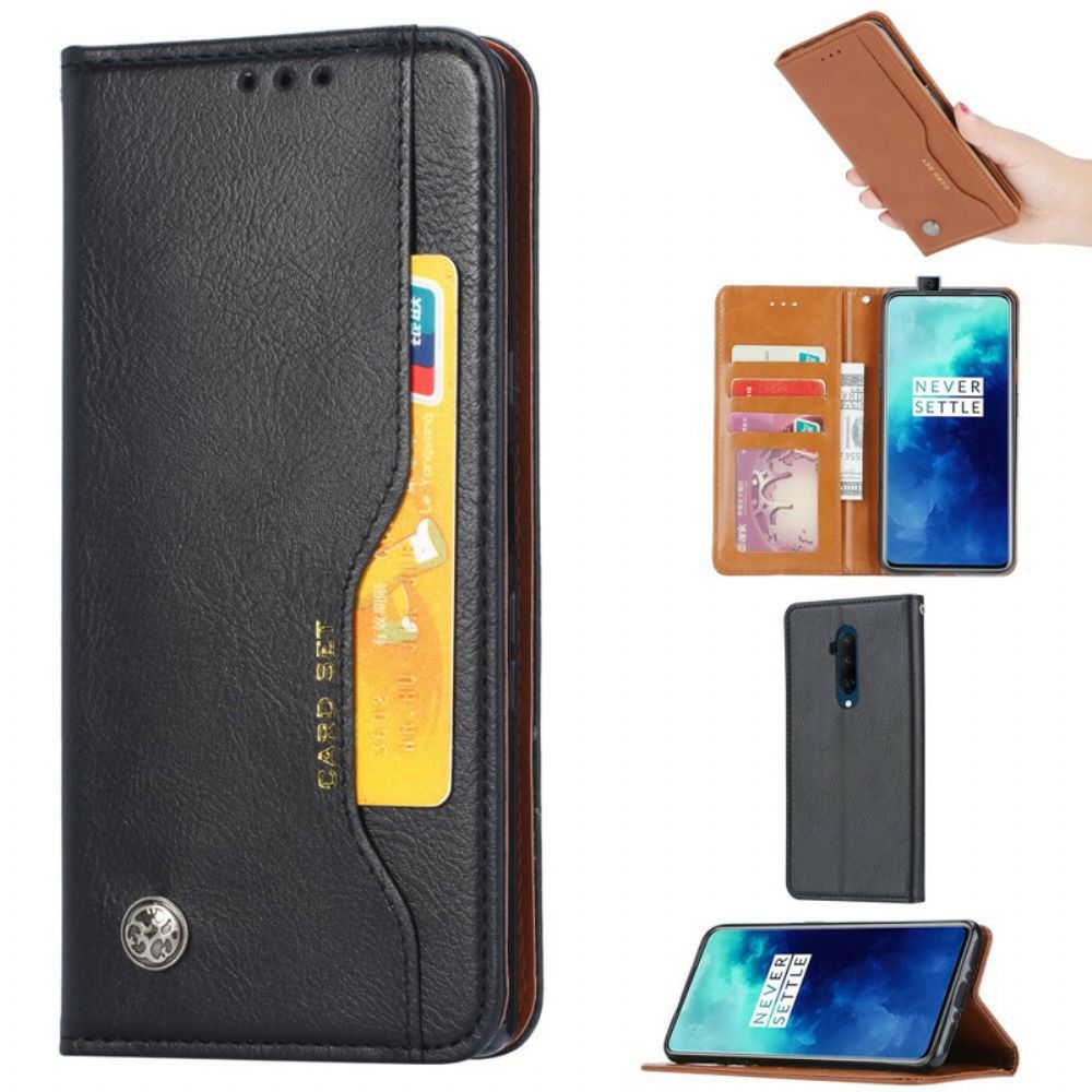 Schutzhülle Für OnePlus 7T Pro Flip Case Kartenetui Aus Kunstleder