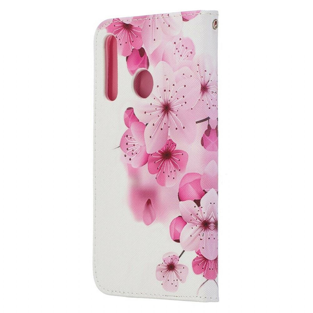 Flip Case Für Honor 20 Lite / 20e Mit Kordel Blumenentdeckung Mit Riemen