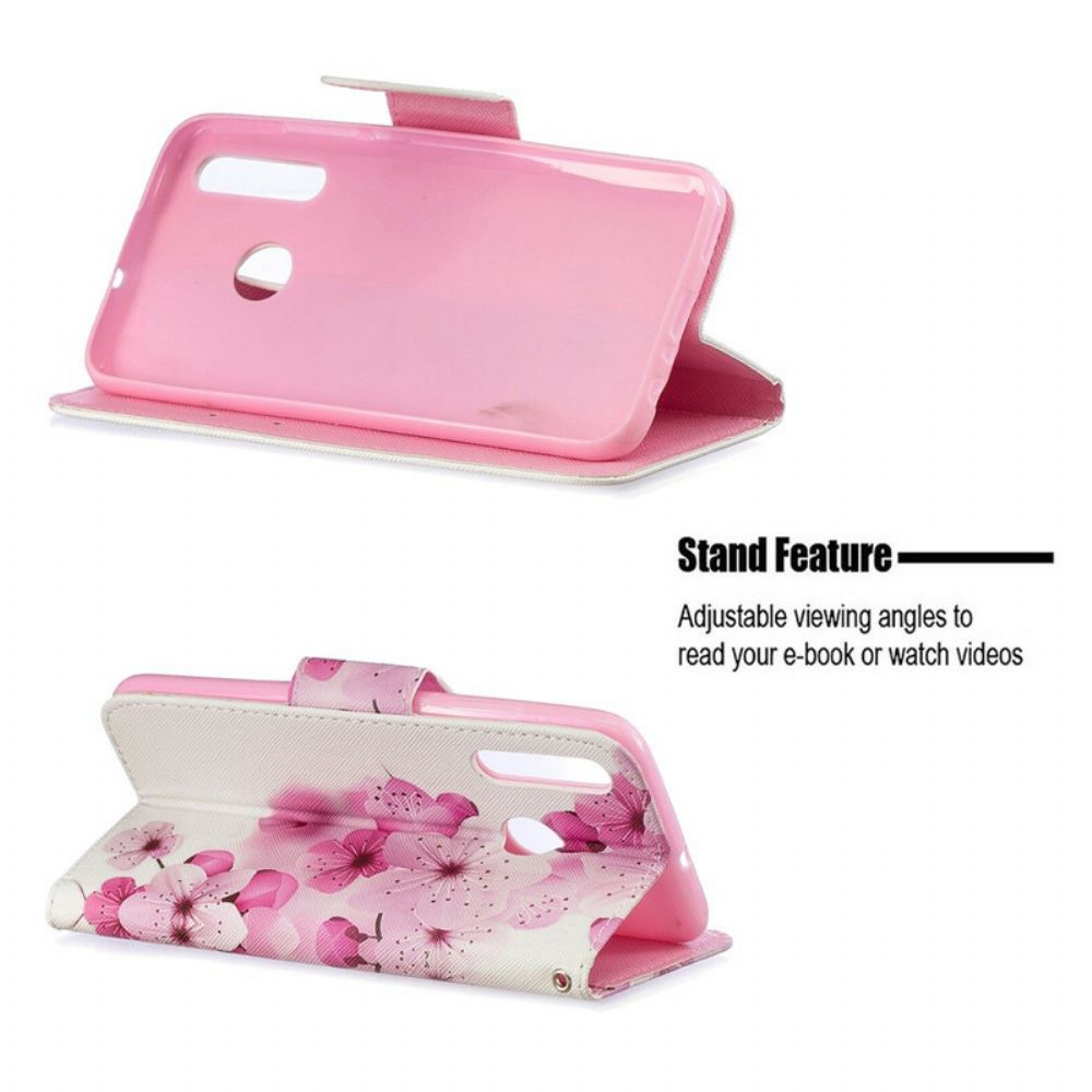 Flip Case Für Honor 20 Lite / 20e Mit Kordel Blumenentdeckung Mit Riemen