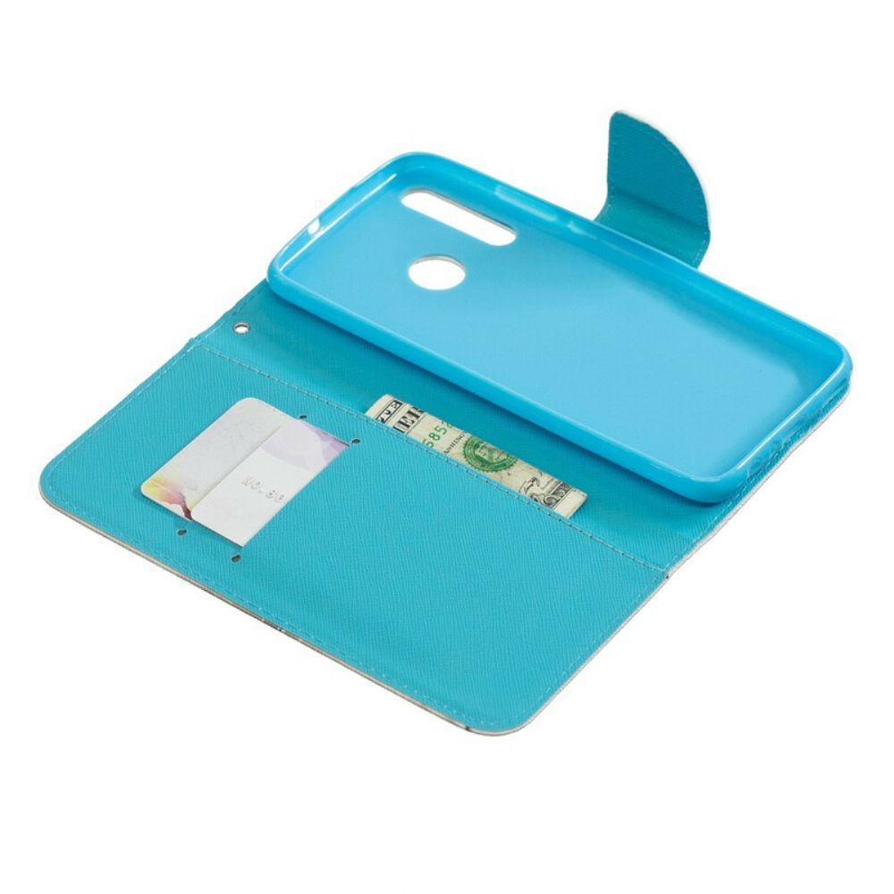 Flip Case Für Honor 20 Lite / 20e Mit Kordel Born To Shine Riemchen