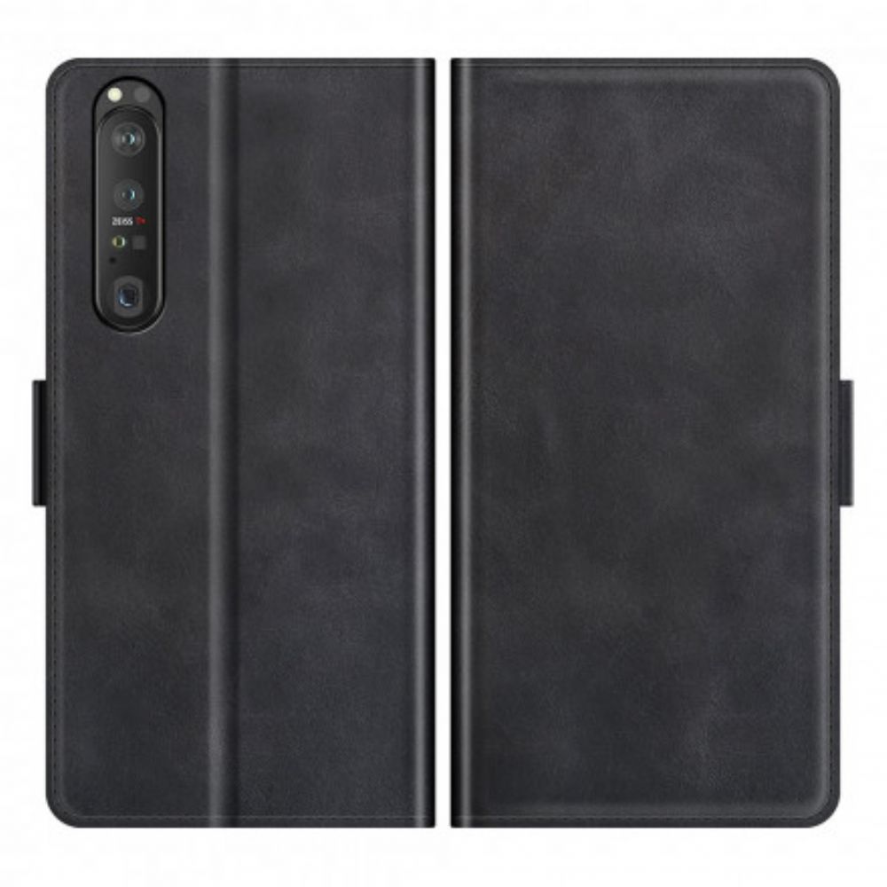 Lederhüllen Für Sony Xperia 1 III Flip Case Klassische Doppelklappe