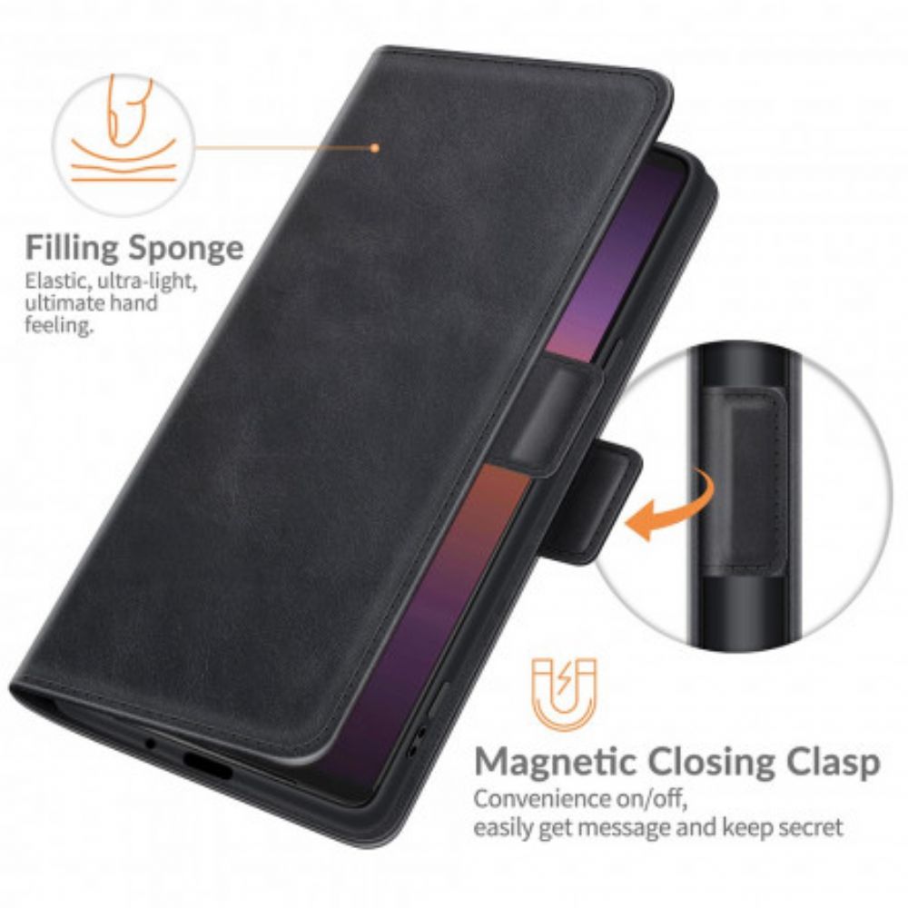 Lederhüllen Für Sony Xperia 1 III Flip Case Klassische Doppelklappe