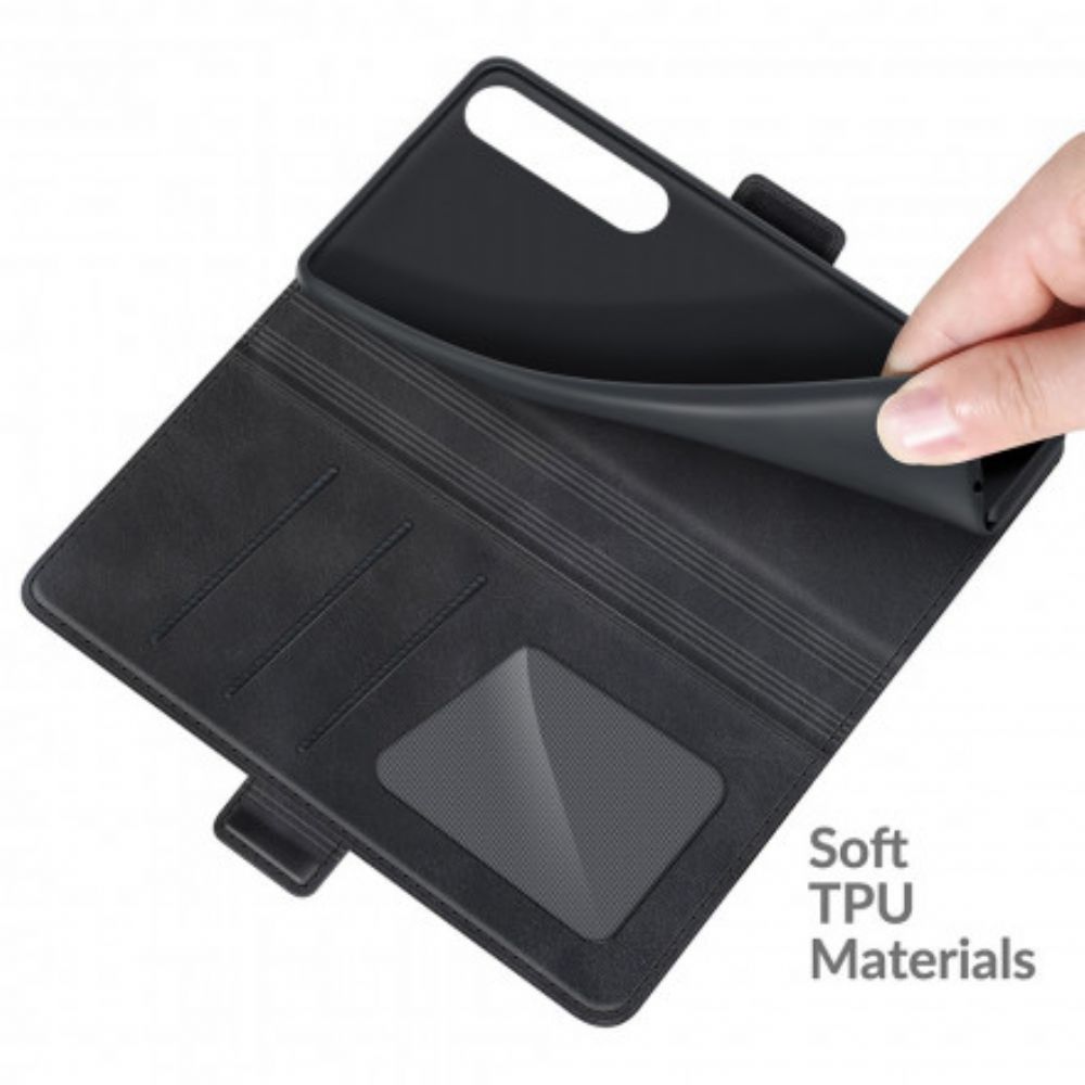 Lederhüllen Für Sony Xperia 1 III Flip Case Klassische Doppelklappe