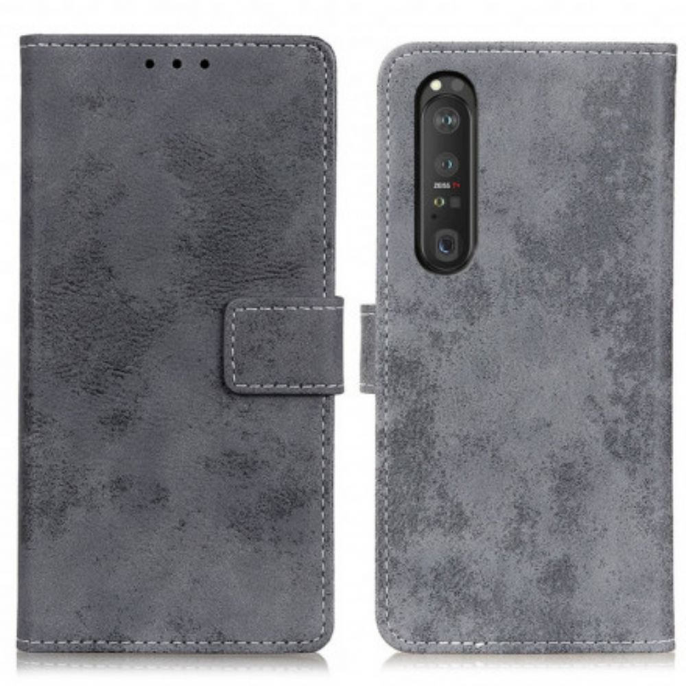 Lederhüllen Für Sony Xperia 1 III Vintage-leder-effekt