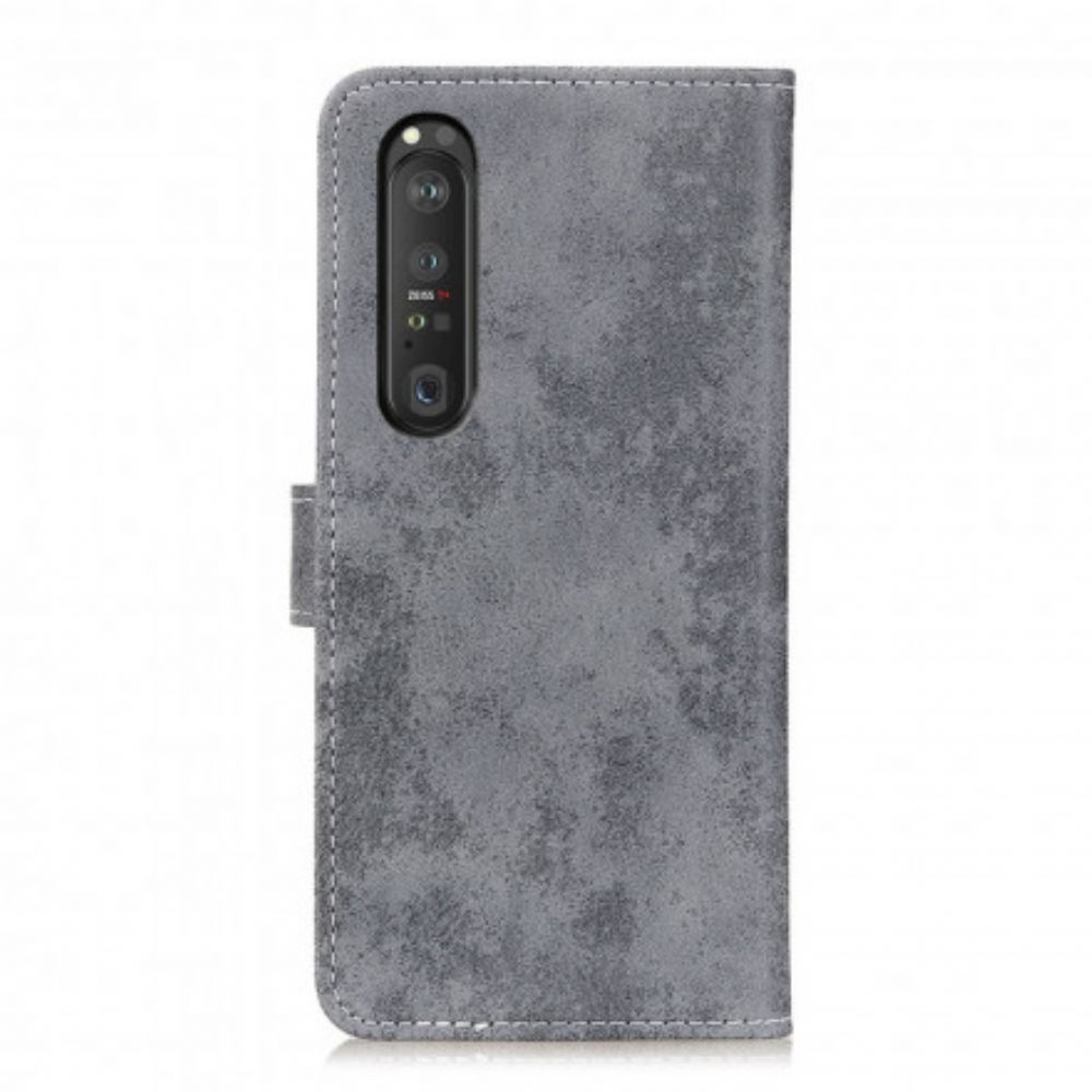 Lederhüllen Für Sony Xperia 1 III Vintage-leder-effekt