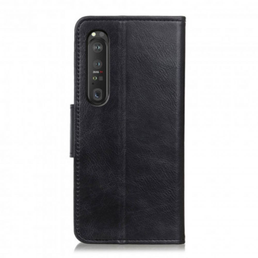 Lederhüllen Für Sony Xperia 1 III Wendeverschluss Lederoptik