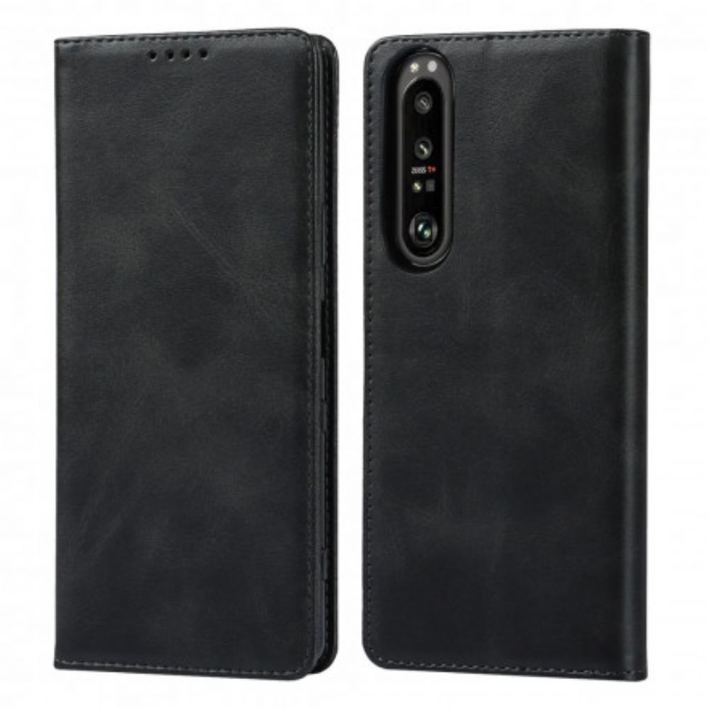 Schutzhülle Für Sony Xperia 1 III Flip Case Klassisches Echtleder