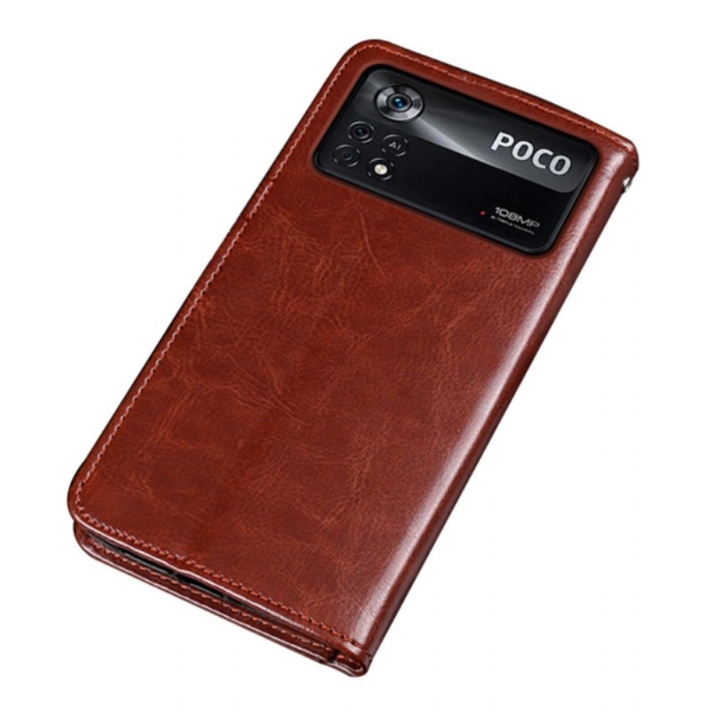 Flip Case Für Poco X4 Pro 5G Kunstleder Idewei