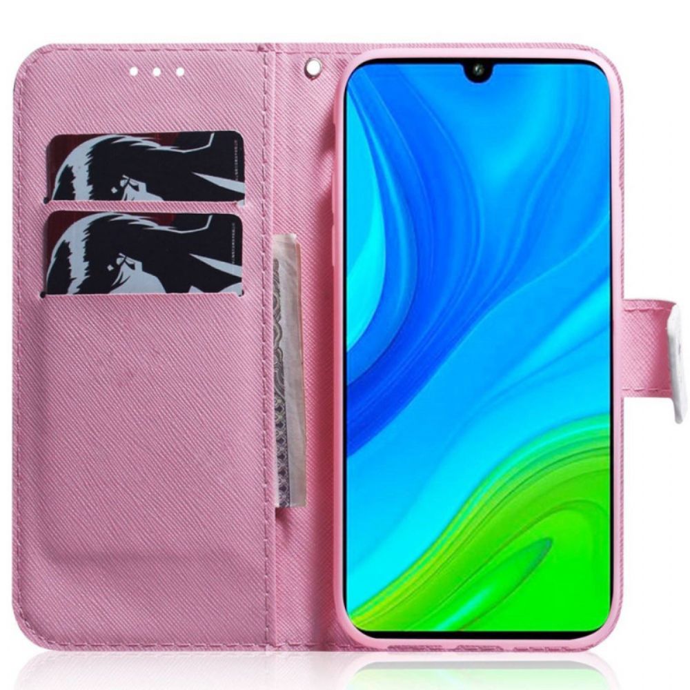 Flip Case Für Poco X4 Pro 5G Mit Kordel Kleiner Panda Mit Riemen