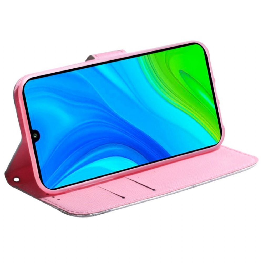 Flip Case Für Poco X4 Pro 5G Mit Kordel Kleiner Panda Mit Riemen