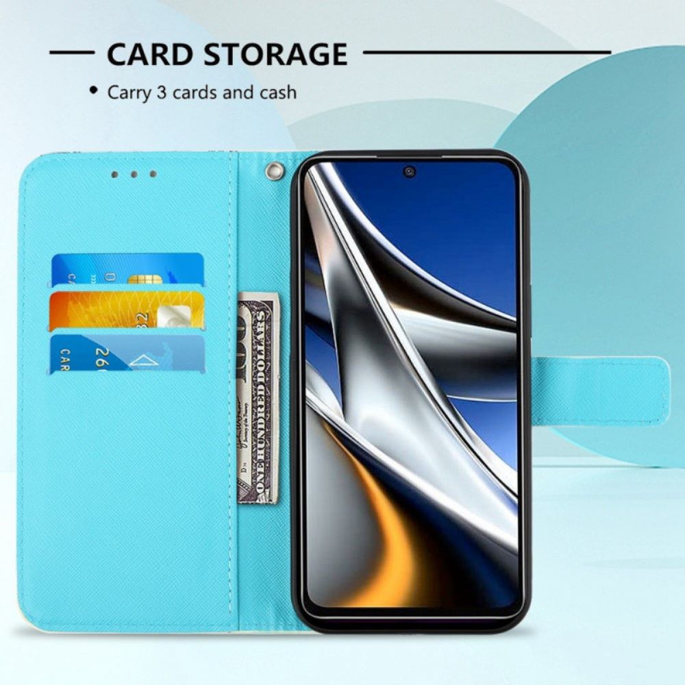 Flip Case Für Poco X4 Pro 5G Mit Kordel Riemen-traumfänger