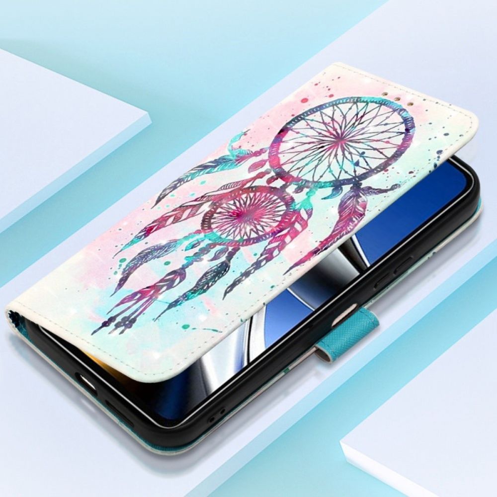 Flip Case Für Poco X4 Pro 5G Mit Kordel Riemen-traumfänger