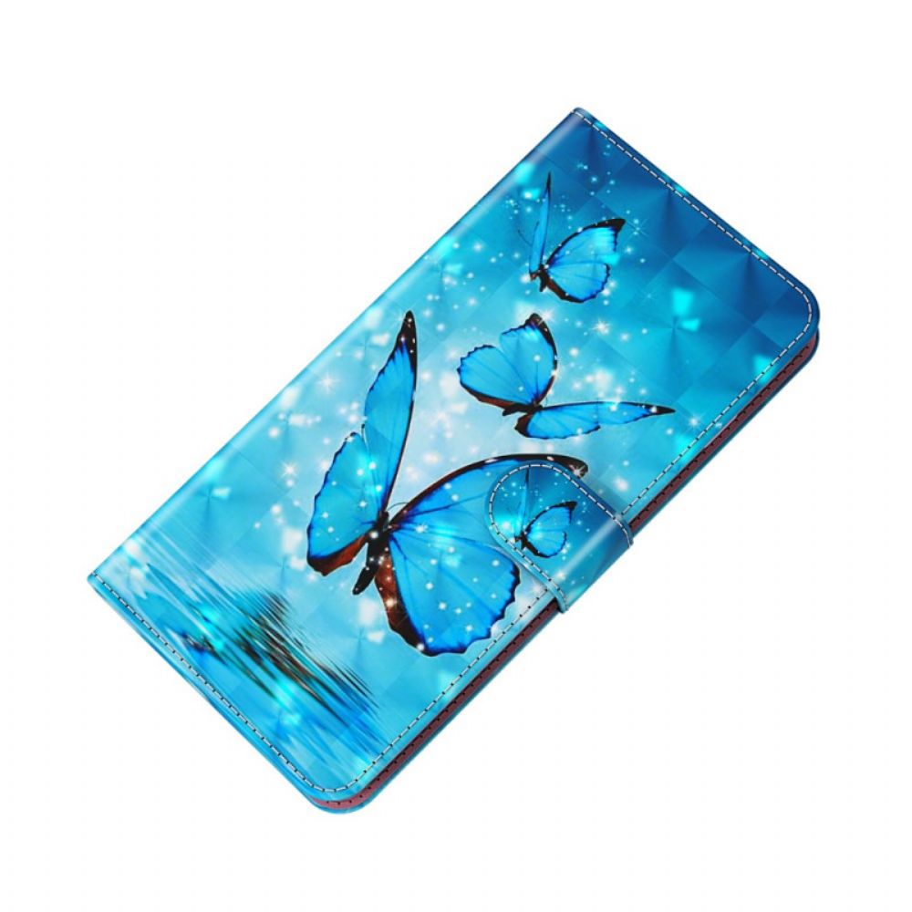 Flip Case Für Poco X4 Pro 5G Mit Kordel Tanga Schmetterlinge