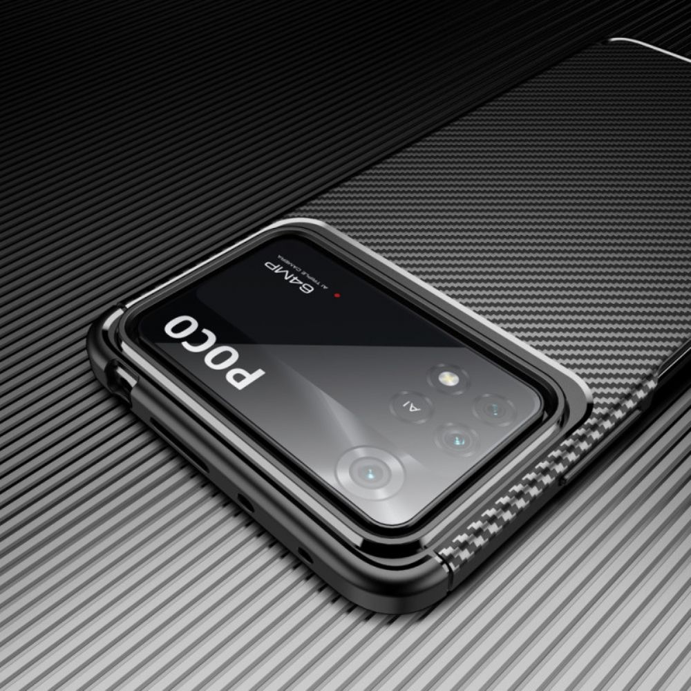 Hülle Für Poco X4 Pro 5G Flexible Kohlefaser