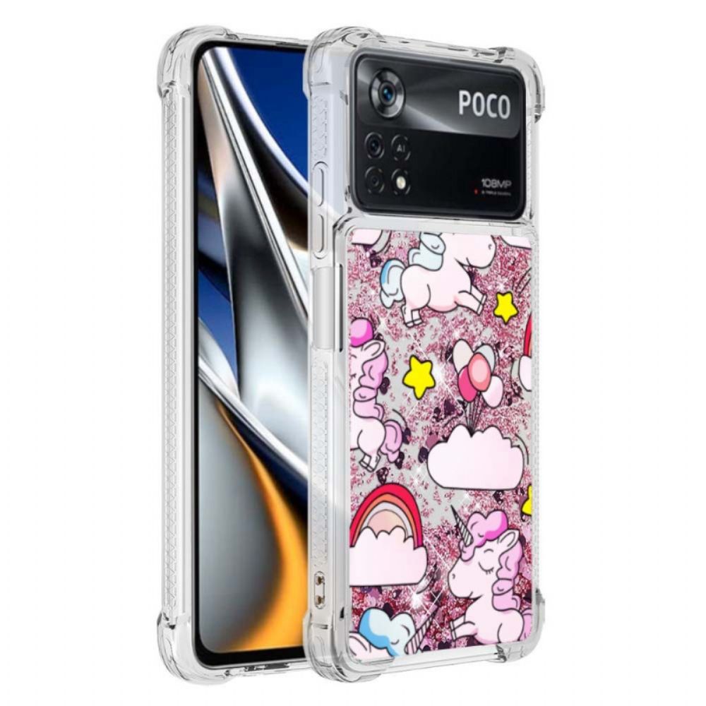 Hülle Für Poco X4 Pro 5G Glitzer-einhorn