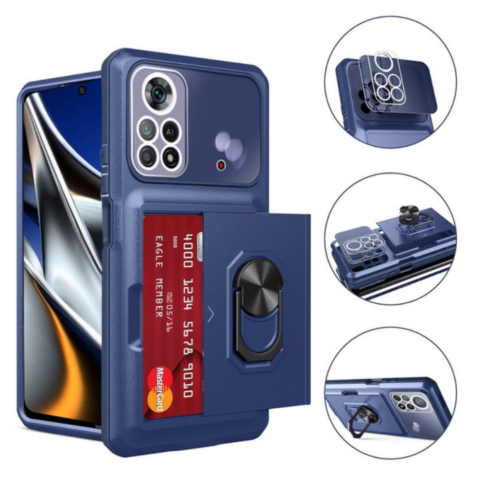 Hülle Für Poco X4 Pro 5G Kartenhalter Und Ringhalter