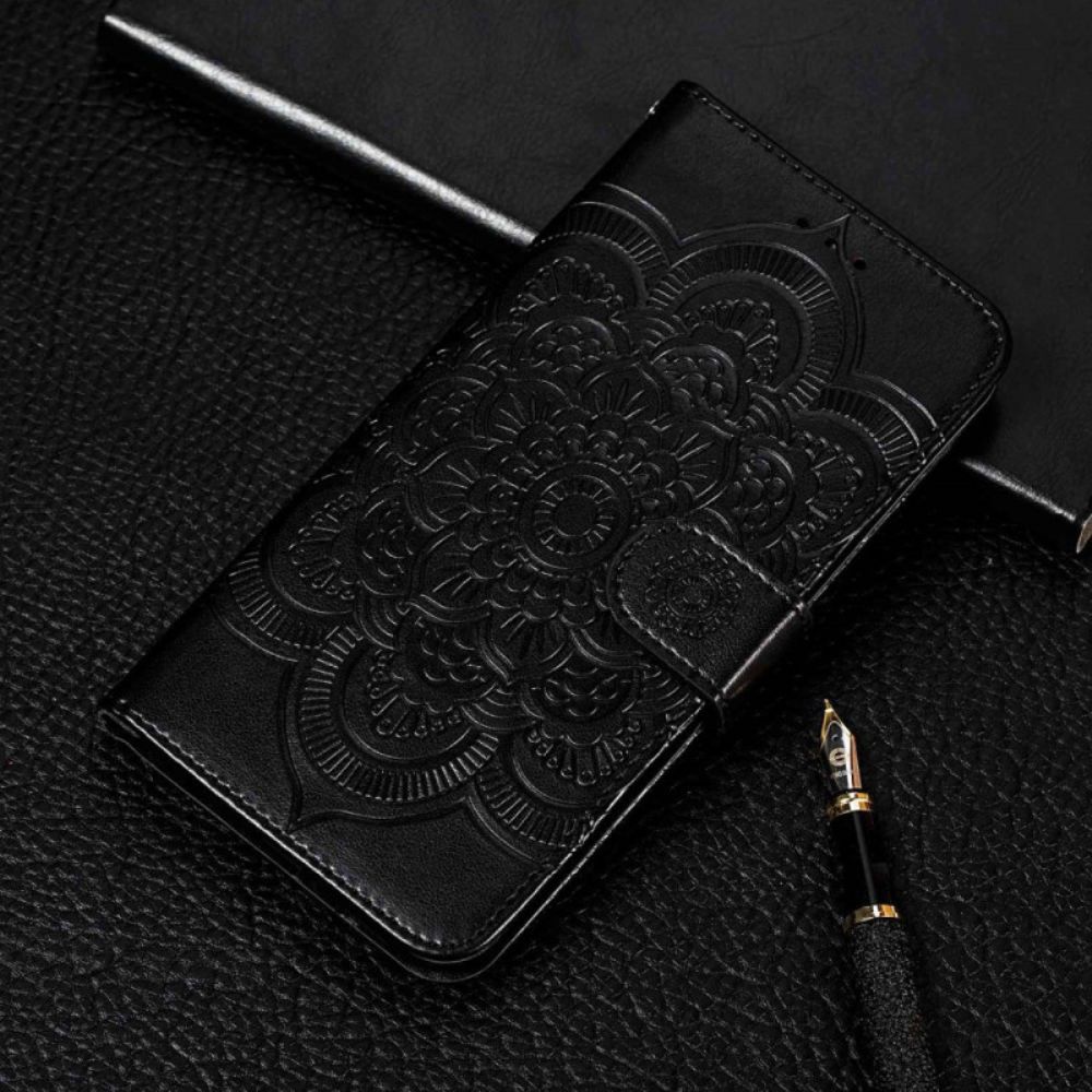 Lederhüllen Für Poco X4 Pro 5G Mandala Mit Lanyard