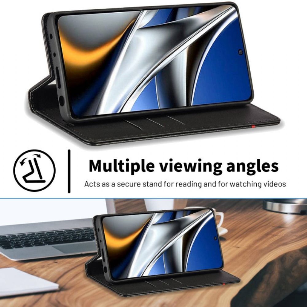 Schutzhülle Für Poco X4 Pro 5G Flip Case Kohlefaser Lc.imeeke