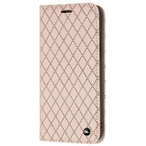 Schutzhülle Für Poco X4 Pro 5G Flip Case Rhombus Litschi Kunstleder