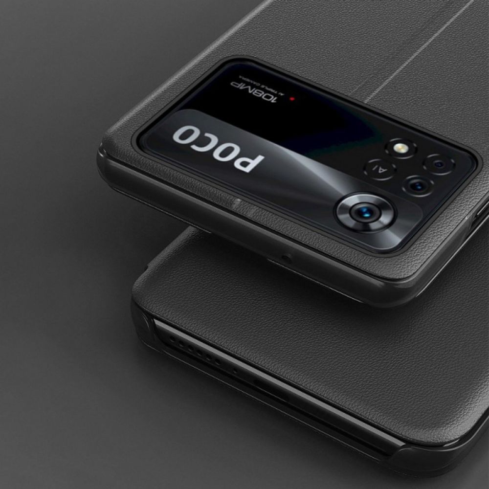 Schutzhülle Für Poco X4 Pro 5G Texturiertes Kunstleder