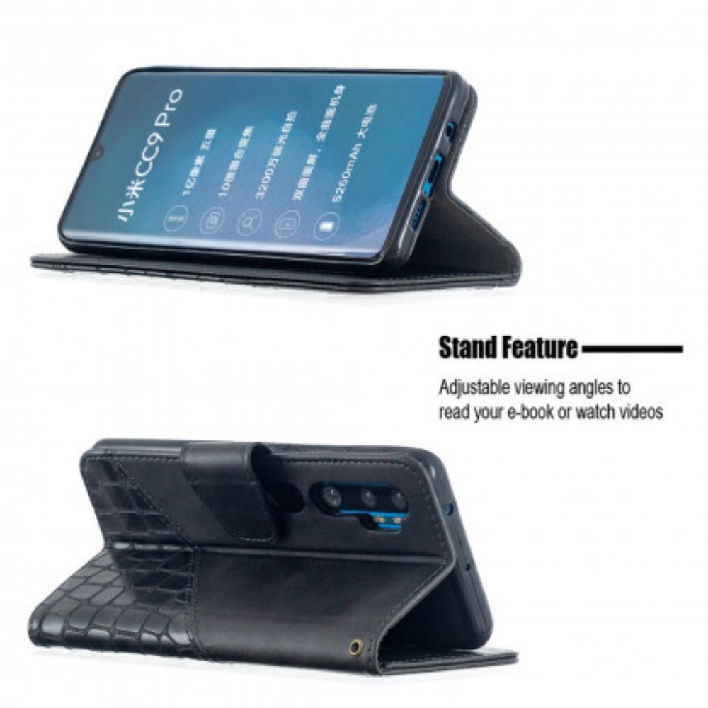 Flip Case Für Xiaomi Mi Note 10 / 10 Pro Klassischer Krokodilleder-effekt