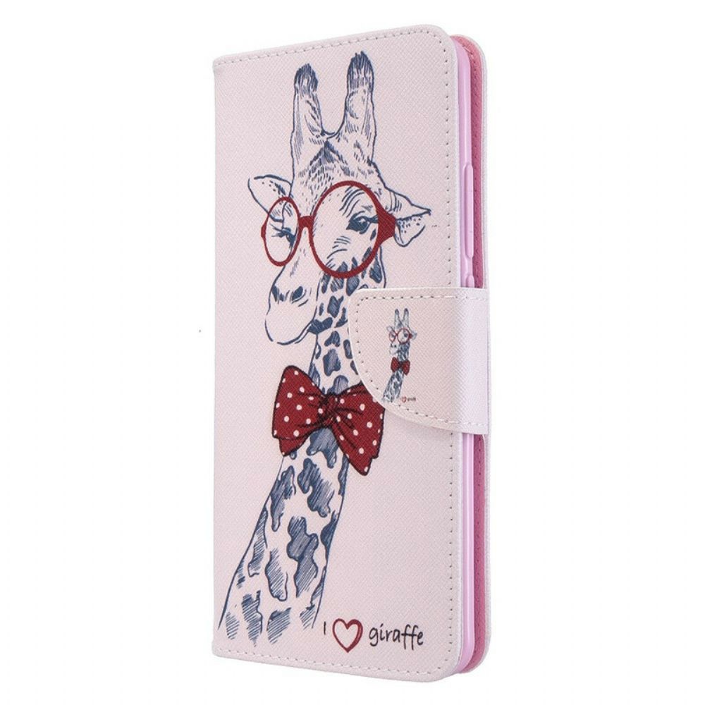 Flip Case Für Xiaomi Mi Note 10 / 10 Pro Nerdige Giraffe